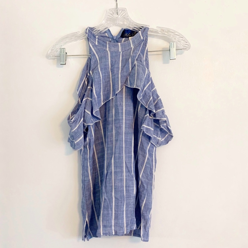 Denim Blue Cold Shoulder top